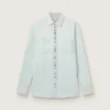 Men's bleached denim shirt with hammered studs