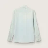 Men's bleached denim shirt with hammered studs