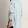 Men's bleached denim shirt with hammered studs