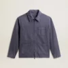 Men's blue jacket in denim cotton with distressed treatment