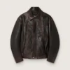 Men’s bomber jacket in burgundy nappa leather