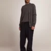 Men's cardigan in mélange gray cotton with logo on the back