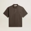 Men's cotton polo shirt in anthracite gray with embroidery