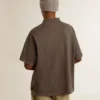 Men's cotton polo shirt in anthracite gray with embroidery