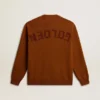 Men's crew-neck sweater with logo on the back