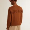 Men's crew-neck sweater with logo on the back