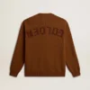 Men's crew-neck sweater with logo on the back