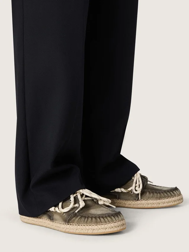 Men’s Cruise espadrilles in military-green canvas with white hiking laces