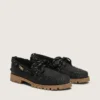 Men's Cruise loafers in black waxed suede with black hiking laces