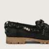 Men's Cruise loafers in black waxed suede with black hiking laces