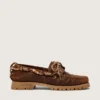 Men's Cruise loafers in brown waxed suede with dove gray hiking laces