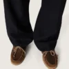 Men's Cruise loafers in brown waxed suede with dove gray hiking laces