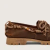 Men's Cruise loafers in brown waxed suede with dove gray hiking laces