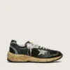 Men’s Dad-Star in black and silver mesh and nappa with ice-gray star