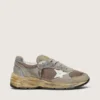 Men's Dad-Star in dove-gray suede and silver mesh with white leather star and suede heel tab