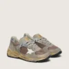 Men's Dad-Star in dove-gray suede and silver mesh with white leather star and suede heel tab