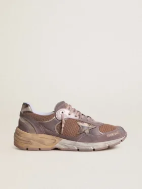Men's Dad-Star in lilac suede and mesh with laminated leather star and heel tab