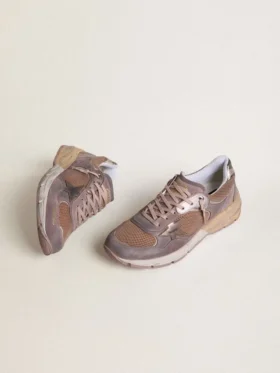 Men’s Dad-Star in lilac suede and mesh with laminated leather star and heel tab