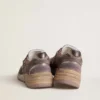 Men's Dad-Star in lilac suede and mesh with laminated leather star and heel tab