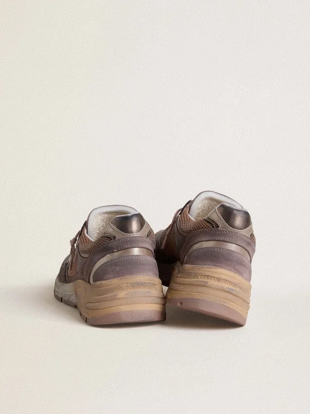Men's Dad-Star in lilac suede and mesh with laminated leather star and heel tab