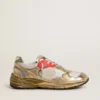 Men's Dad-Star in mesh and gold foiled leather with white leather star