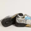Men's Dad-Star in mesh and silver foiled leather with black leather star