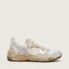 Men's Dad-Star in mesh and white suede with gold foiled leather star