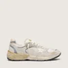 Men's Dad-Star in suede and mesh with white leather star and beige leather heel tab