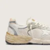 Men's Dad-Star in suede and mesh with white leather star and beige leather heel tab