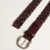 Men's dark brown woven leather belt
