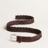 Men's dark brown woven leather belt