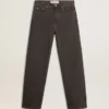 Men's dark gray jeans in twist crease-wash denim