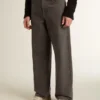 Men's dark gray jeans in twist crease-wash denim