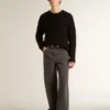 Men's dark gray jeans in twist crease-wash denim