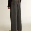 Men's dark gray jeans in twist crease-wash denim