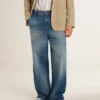 Men's denim chinos with distressed details