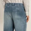 Men's denim chinos with distressed details