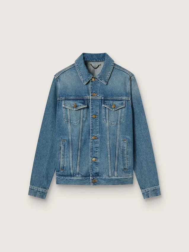 Men's denim jacket with medium wash