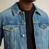 Men's denim jacket with medium wash