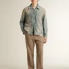 Men's distressed-effect denim jacket with zip