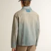 Men's distressed-effect denim jacket with zip