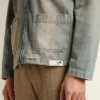 Men's distressed-effect denim jacket with zip