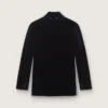 Men’s double-breasted blazer in black velvet with black satin lapels