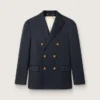 Men's double-breasted blazer in dark blue
