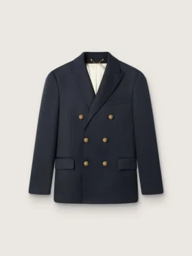Men's double-breasted blazer in dark blue