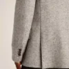 Men's double-breasted jacket in gray silk and chevron wool