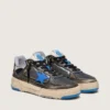 Men's Forty2 in black foam rubber and leather with TPU star and black leather heel tab