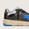 Men's Forty2 in black foam rubber and leather with TPU star and black leather heel tab