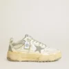 Men’s Forty2 in white leather with laces with Swarovski crystals and gray TPU star