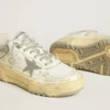 Men’s Forty2 in white leather with laces with Swarovski crystals and gray TPU star